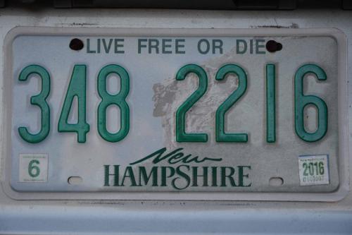 Plaque d'immatriculation du New-Hampshire