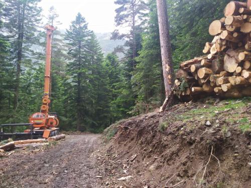 Débardage par câble mât