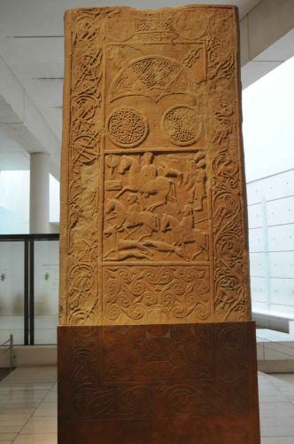 Pierre sculptée au musée national d'Ecosse