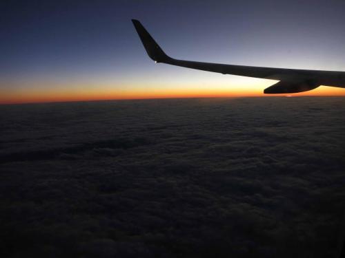 Coucher de soleil entre Hobart et Melbourne