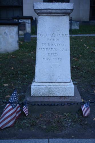 Tombe de Paul Reveve - célèbre patriote pendant la guerre d'indépendance