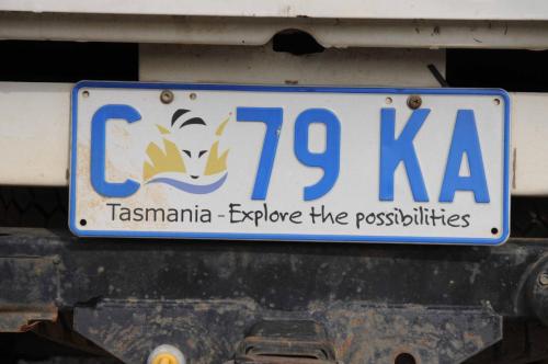 Plaque d'immatriculation de la Tasmanie