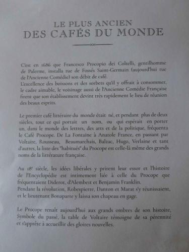 Restaurant "Le Procope"