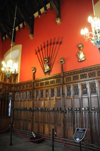 Grand hall dans le château d'Edimbourg