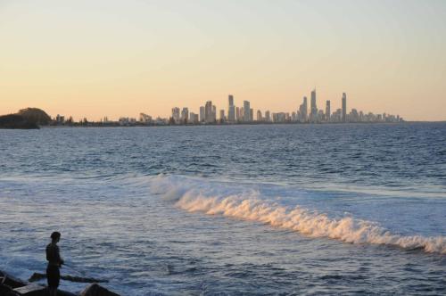 Coucher de soleil sur Brisbane vu de Burleigh Heads