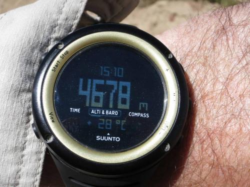 Au niveau de Suriplaza, l'altimètre de la montre de Pascal, affiche 4678 m 