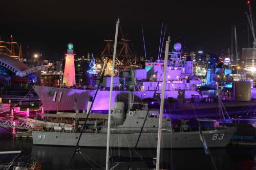 Festival Vivid Sydney 2014 - Jeux de lumière sur les bateaux du musée maritime 