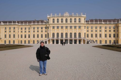 L'empereur Léopold Ier confia à l'architecte Johann Bernhard Fischer von Erlach la conception d'un nouveau palais qui se voulait le Versailles autrichien.Le premier projet livré en 1693, trop utopique et excessivement cher, ne fut pas retenu. Puis vint une idée plus petite et réaliste.La construction débuta en 1696, et trois ans après, les premières festivités se tenaient dans la partie centrale du palais.Malheureusement, peu de parties du château survécurent car au cours du siècle suivant, chaque empereur modifia partiellement le bâtiment.Sur les ordres de l'impératrice Marie-Thérèse d'Autriche, l'architecte Nikolaus Pacassi redessina le château dans un style rococo.Au XIXe siècle, un empereur va laisser sa marque sur Schönbrunn, il s'agit de François-Joseph Ier d'Autriche. Il y passa la majeure partie de sa vie et y mourut en 1916.Le château était sa résidence d'été (la Hofburg étant celle d'hiver). Plusieurs pièces gardent également le souvenir de son épouse, l’impératrice Elisabeth dite Sissi.Pendant son règne, Schönbrunn était considéré comme Gesamtkunstwerk (chef-d'œuvre accompli) et remodelé en accord avec son histoire. 