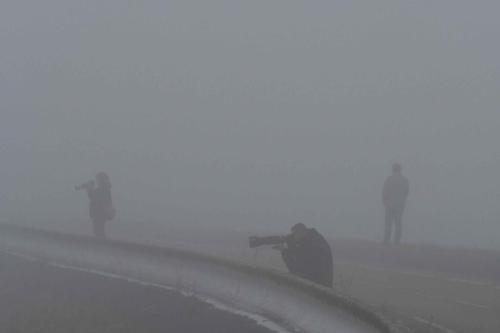 Sur la digue dimanche matin dans le brouillard