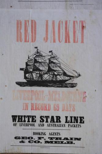 Publicité pour la traversée de Liverpool à Melbourne en 69 jours