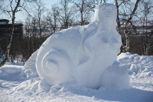 Sculpture de neige à Kiruna